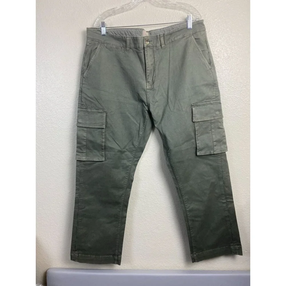 JACHS Mens Cargo Pants size‎ 40x30 Green Cotton Blend utility Y2K 90s Streetwear